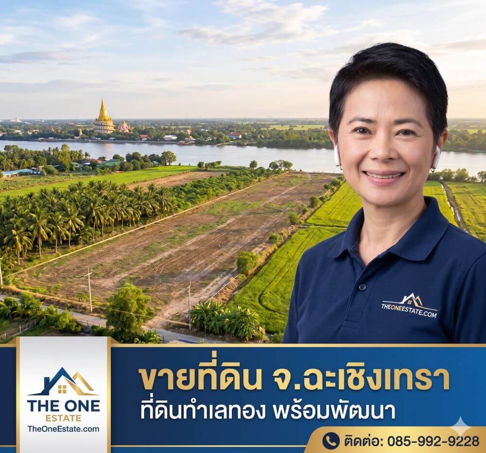 ศูนย์รวมประกาศขายที่ดินทำเลศักยภาพในจังหวัดฉะเชิงเทรา ตั้งแต่ที่ดินติดแม่น้ำบางปะกง ที่ดินใกล้สนามกอล์ฟ ไปจนถึงที่ดินเพื่อการลงทุนในเขต EEC