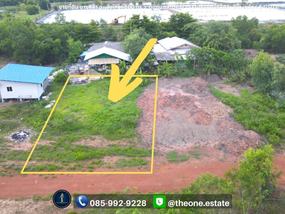 ขายที่ดิน บางคล้า ฉะเชิงเทรา 100 ตารางวา ติดถนนลาดยาง เหมาะสร้างบ้าน