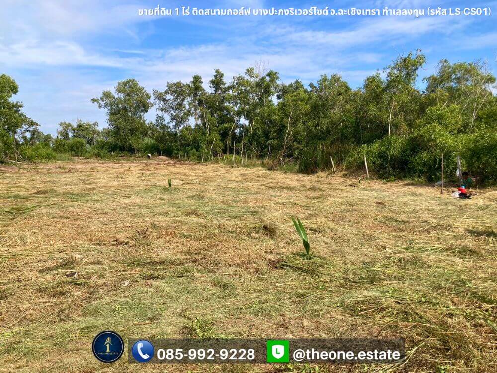 ขายที่ดิน 1 ไร่ ติดสนามกอล์ฟบางปะกงริเวอร์ไซด์ ฉะเชิงเทรา ทำเลลงทุน